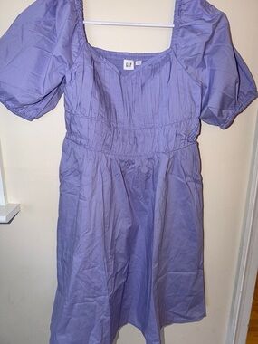 GAP Girls' Lilac Puff-Sleeve Casual Dress